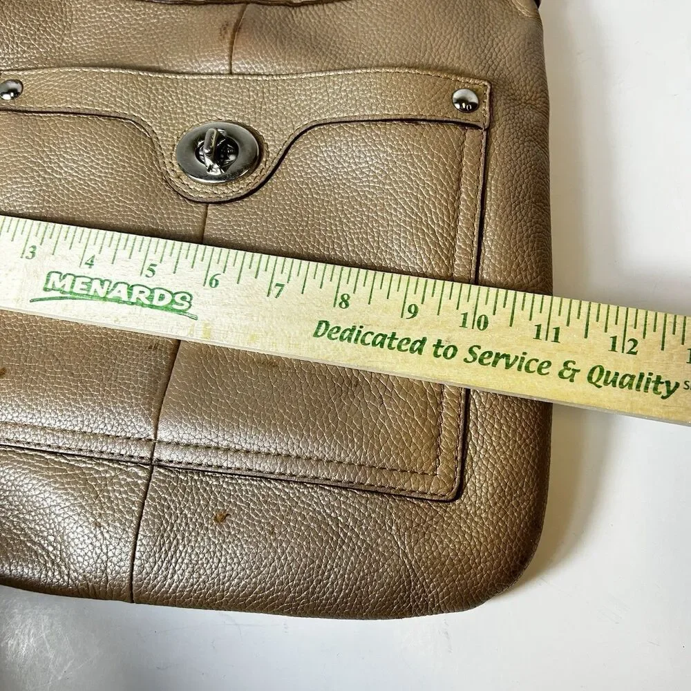 Coach Penelope F16533 Champagne Gold Metallic Leather Crossbody Bag